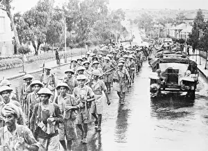 British Empire Troops Marching After Asmara Capture