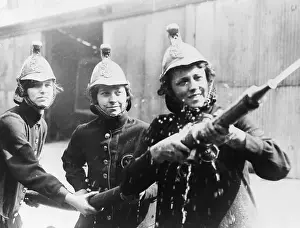 Fire Hose Prints: British Firefighters with Hose