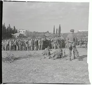 Palestine Prints: British Holding Palestinians in Cage During Search