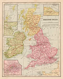 Images Dated 17th February 2017: British isles map 1898