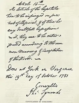 Manuscript Prints: British Letter of Capitulation