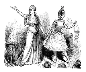 Images Dated 22nd October 2018: British London satire caricatures comics cartoon illustrations: Melpomene and Terpsichore