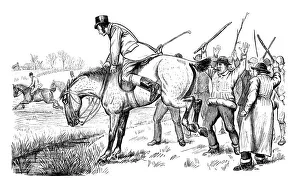 Images Dated 22nd October 2018: British London satire caricatures comics cartoon illustrations: Horse not jumping