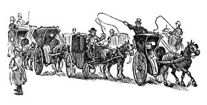 Images Dated 22nd October 2018: British London satire caricatures comics cartoon illustrations: Carriages