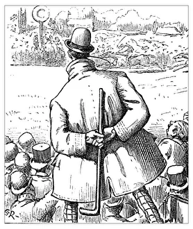 Images Dated 22nd October 2018: British London satire caricatures comics cartoon illustrations: Watching horse race