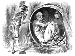Alexander Prints: British London satire caricatures comics cartoon illustrations: Alexander and Diogenes