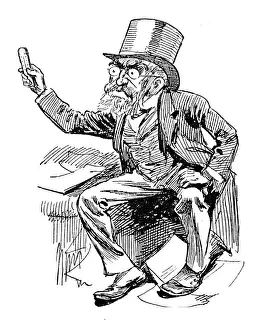 British London Satire Caricatures Comics Cartoon Illustration Prints: British London satire caricatures comics cartoon illustrations: Angry