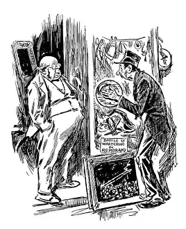 British London Satire Caricatures Comics Cartoon Illustration Prints: British London satire caricatures comics cartoon illustrations: Antiques shop