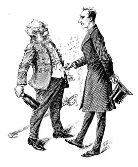 British London Satire Caricatures Comics Cartoon Illustration Prints: British London satire caricatures comics cartoon illustrations: Argument
