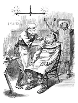 British London Satire Caricatures Comics Cartoon Illustration Prints: British London satire caricatures comics cartoon illustrations: Barber