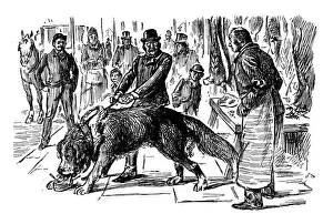 British London satire caricatures comics cartoon illustrations: Big dog