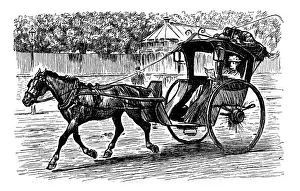 British London satire caricatures comics cartoon illustrations: Carriage