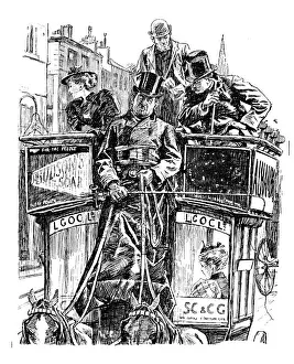 British London Satire Caricatures Comics Cartoon Illustration Prints: British London satire caricatures comics cartoon illustrations: Carriage