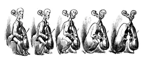 Metamorphosis Prints: British London satire caricatures comics cartoon illustrations: Cello metamorphosis