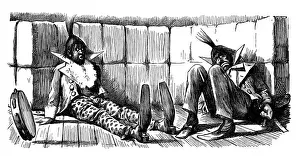 British London satire caricatures comics cartoon illustrations: Clowns