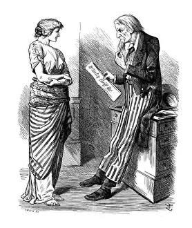 Columbia Prints: British London satire caricatures comics cartoon illustrations: Columbia and USA