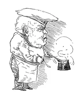 British London satire caricatures comics cartoon illustrations: Cook