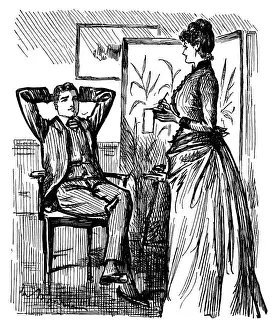 British London satire caricatures comics cartoon illustrations: Couple
