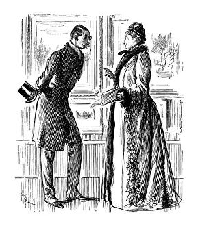 British London satire caricatures comics cartoon illustrations: Couple