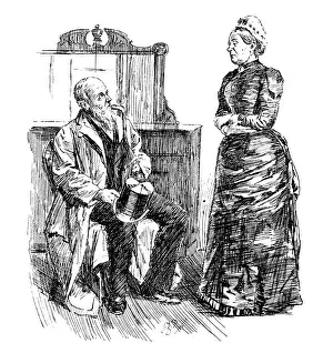 British London Satire Caricatures Comics Cartoon Illustration Prints: British London satire caricatures comics cartoon illustrations: Couple