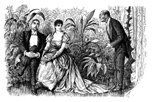 British London satire caricatures comics cartoon illustrations: Couple outdoors