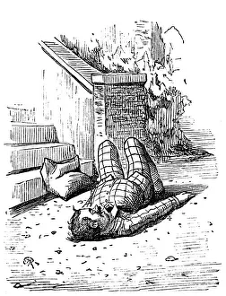 British London satire caricatures comics cartoon illustrations: Fainted