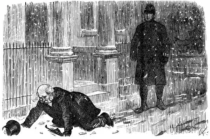 British London satire caricatures comics cartoon illustrations: Falling