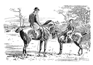 British London satire caricatures comics cartoon illustrations: Father and son