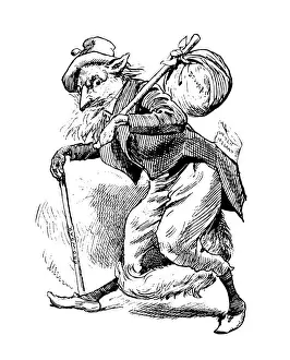 British London satire caricatures comics cartoon illustrations: Fox