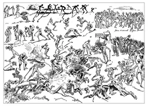 British London satire caricatures comics cartoon illustrations: Golf