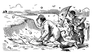 British London satire caricatures comics cartoon illustrations: Golf balls