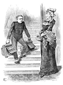 British London satire caricatures comics cartoon illustrations: Handy boy