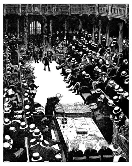 British London satire caricatures comics cartoon illustrations: House of Commons