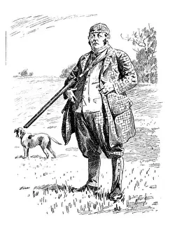 British London Satire Caricatures Comics Cartoon Illustration Prints: British London satire caricatures comics cartoon illustrations: Hunter