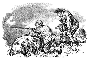 British London satire caricatures comics cartoon illustrations: Hunters