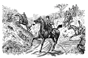British London satire caricatures comics cartoon illustrations: Hunting