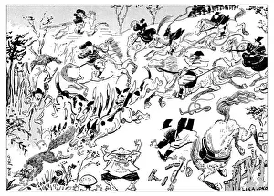 British London satire caricatures comics cartoon illustrations: Hunting