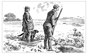 British London satire caricatures comics cartoon illustrations: Hunting