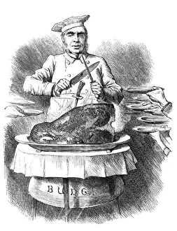 British London satire caricatures comics cartoon illustrations: Joint roast surplus