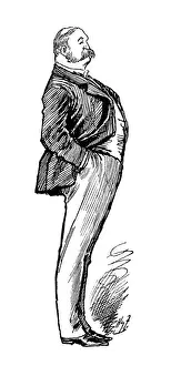 British London satire caricatures comics cartoon illustrations: Man