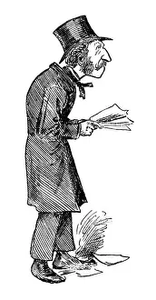 British London satire caricatures comics cartoon illustrations: Man