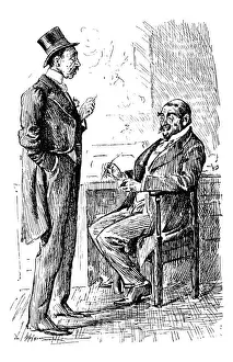 British London satire caricatures comics cartoon illustrations: Men talking