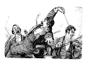 British London satire caricatures comics cartoon illustrations: Music conductor