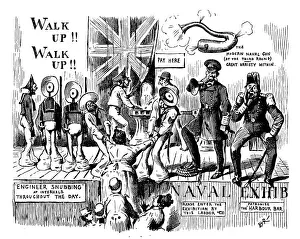 British London satire caricatures comics cartoon illustrations: Naval show
