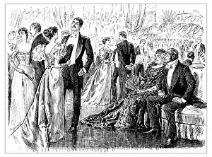 British London Satire Caricatures Comics Cartoon Illustration Prints: British London satire caricatures comics cartoon illustrations: Party