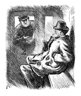 British London satire caricatures comics cartoon illustrations: Passenger