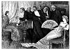 British London satire caricatures comics cartoon illustrations: Pianist