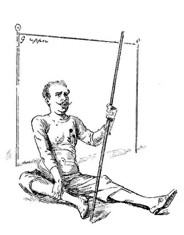 British London satire caricatures comics cartoon illustrations: Pole vault