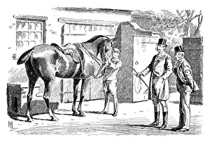 British London satire caricatures comics cartoon illustrations: Race horse