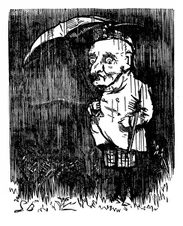 Raining Prints: British London satire caricatures comics cartoon illustrations: Raining